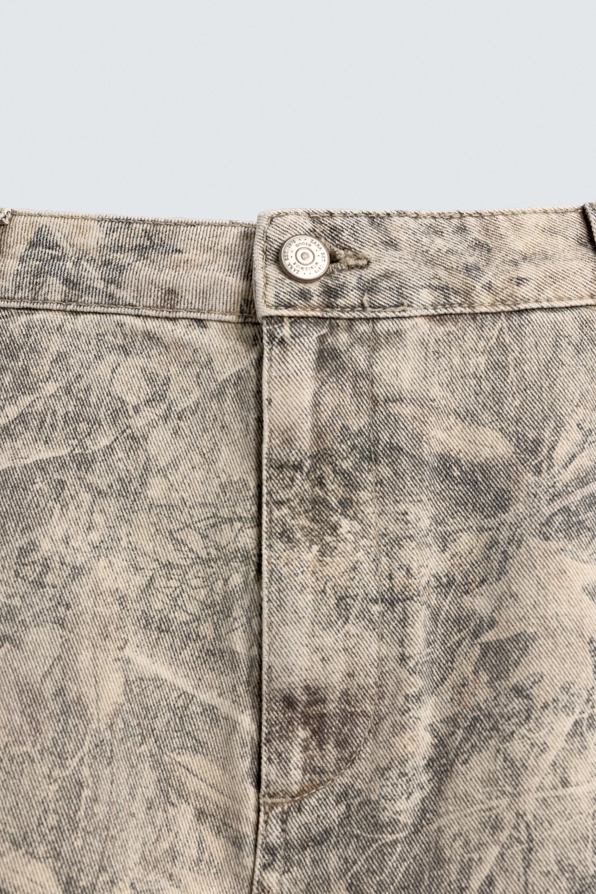 WASHED ABSTRACT PRINT RELAXED FIT SHORTS